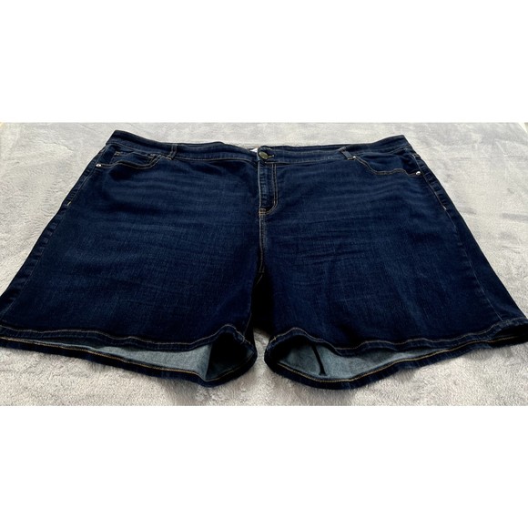 Lane Bryant Shorts Womens 28 Flex Magic Waistband Mid Rise Girlfriend Blue Denim - Picture 2 of 10